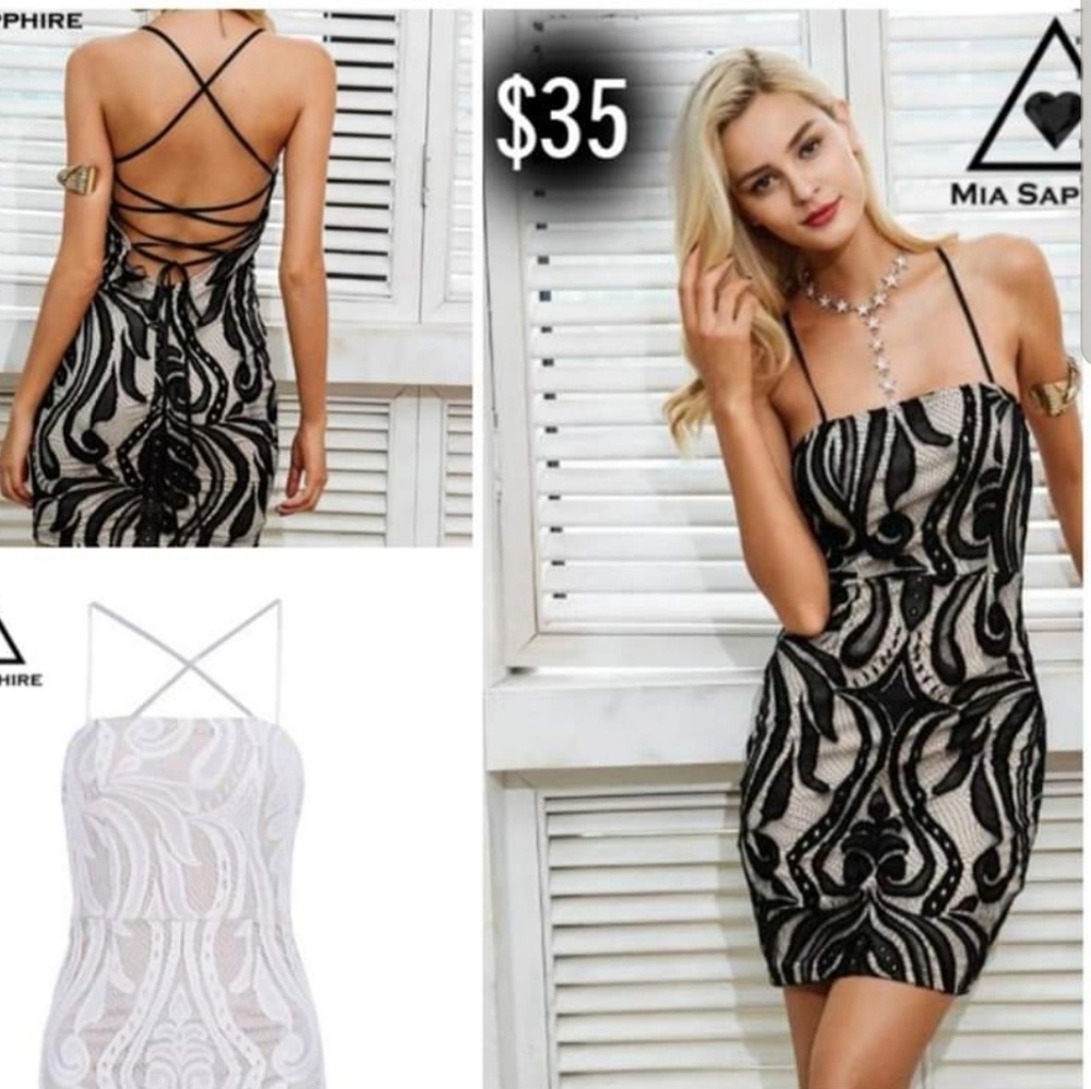 Womens Sexy Backless Elegant Lace Bodycon Dress
